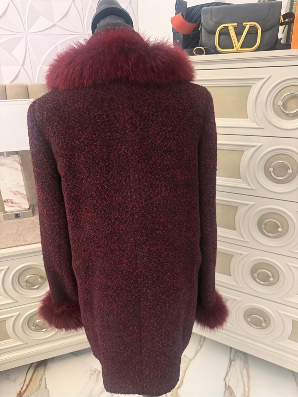 Real Fox fur trimmed coat - Picture 5 of 8
